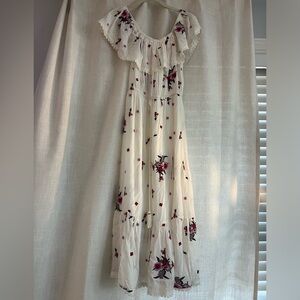 Lost + wander white embroidered off the shoulder dress